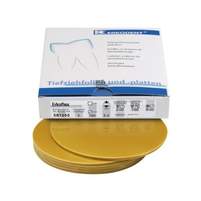 Erkoflex color - термоформовочные пластины, цвет золотой, круглые, диаметр 120 мм, 5 шт. | Erkodent (Германия)