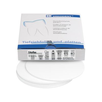 Erkoflex color - термоформовочные пластины, цвет чистый белый, круглые, диаметр 125 мм, 5 шт. | Erkodent (Германия)