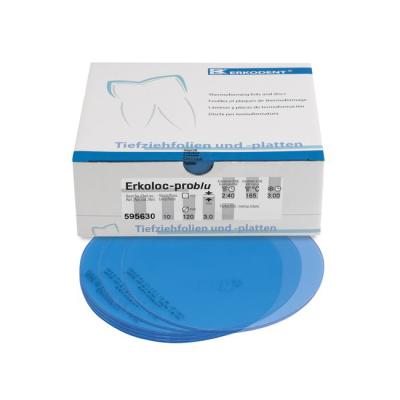 Erkoloc-pro - термоформовочные пластины, цвет синий, круглые, диаметр 120 мм, 10 шт. | Erkodent (Германия)
