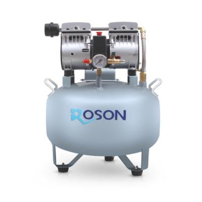 RA-02 - безмасляный компрессор для одной стоматологической установки, без осушителя, с ресивером 32 л, 80 л/мин | ROSON (Китай)