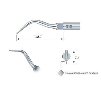 G12 - насадка к скейлерам Varios для удаления зубного камня (для NSK/Satelec) | NSK Nakanishi (Япония)