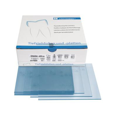 Erkoloc-pro - термоформовочные пластины, цвет синий,  квадратные, 125×125 мм, 10 шт. | Erkodent (Германия)