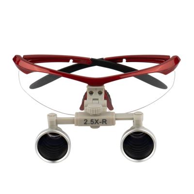 SH2.5X + BP frame - ультралегкие бинокулярные лупы системы Flip-up на усиленной спортивной оправе, увеличение 2.5x | Ymarda (Китай)