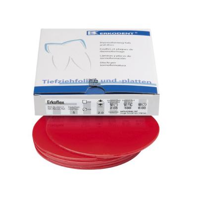 Erkoflex color - термоформовочные пластины, цвет глубокий красный, круглые, диаметр 125 мм, 5 шт. | Erkodent (Германия)