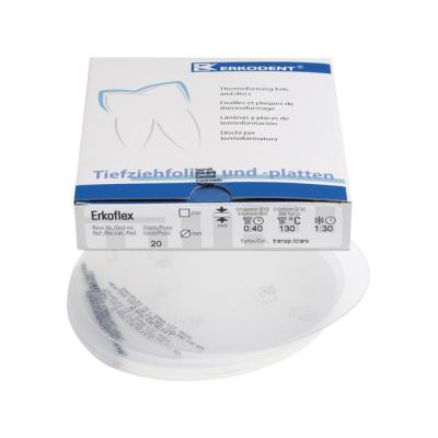 Erkoflex - термоформовочные пластины, бесцветные, толщина 1 мм, круглые, диаметр 125 мм, 20 шт. | Erkodent (Германия)