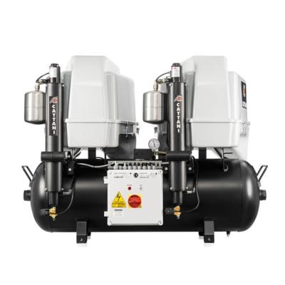 Cattani 100-320 C - безмасляный компрессор для 5-ти стоматологических установок, 2 мотора по 2 цилиндра, с 2 осушителями, с пластиковым кожухом, с ресивером 100 л, 320 л/мин | Cattani (Италия) Cattani 100-320 C - безмасляный компрессор для 5-ти стоматологических установок, 2 мотора по 2 цилиндра, с 2 осушителями, с пластиковым кожухом, с ресивером 100 л, 320 л/мин | Cattani (Италия)