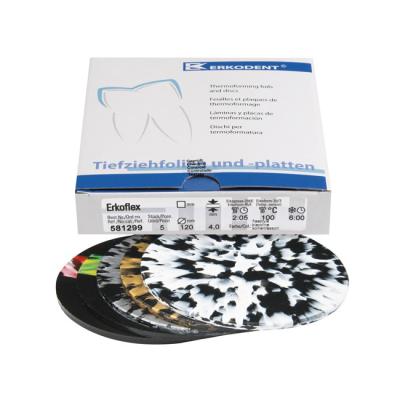 Erkoflex freestyle - термоформовочные пластины, цвет черный ассорти, круглые, диаметр 120 мм, 5 шт. | Erkodent (Германия)