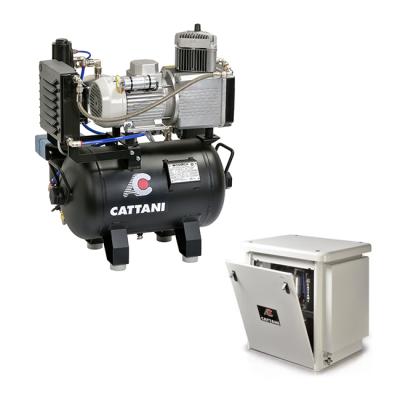 Cattani 30-67 - безмасляный компрессор для одной стоматологической установки, c осушителем, c кожухом, с ресивером 30 л, 67,5 л/мин | Cattani (Италия) Cattani 30-67 - безмасляный компрессор для одной стоматологической установки, c осушителем, c кожухом, с ресивером 30 л, 67,5 л/мин | Cattani (Италия)