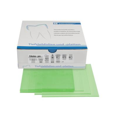 Erkoloc-pro - термоформовочные пластины, цвет зеленый, квадратные, 125×125 мм, 10 шт. | Erkodent (Германия)