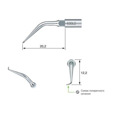 E30LD - эндоретроградная насадка с левосторонним изгибом к скейлерам Varios | NSK Nakanishi (Япония)