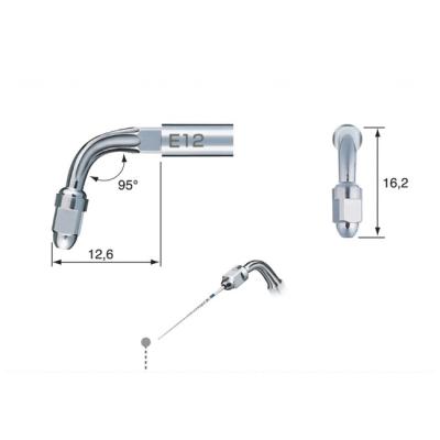 E12 - эндодонтическая насадка к скейлерам Varios для файлов 95°, для моляров | NSK Nakanishi (Япония)