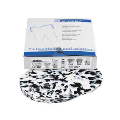 Erkoflex freestyle - термоформовочные пластины, цвет зебра, круглые, диаметр 120 мм, 5 шт. | Erkodent (Германия)