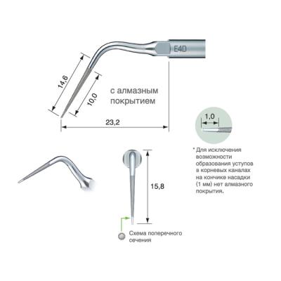 E4D - эндодонтическая насадка к скейлерам Varios | NSK Nakanishi (Япония)