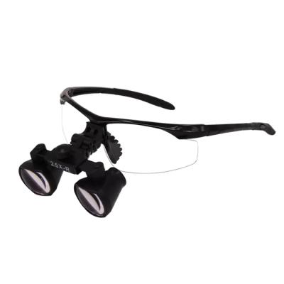 CO2.5X + BP frame - бинокулярные лупы системы Flip-up на усиленной спортивной оправе, увеличение 2.5х | Ymarda (Китай)