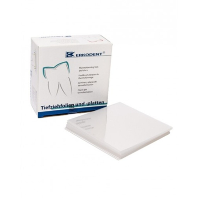 Erkolen - термоформовочные пластины, бесцветные, квадратные, 125×125 мм, 20 шт. | Erkodent (Германия)
